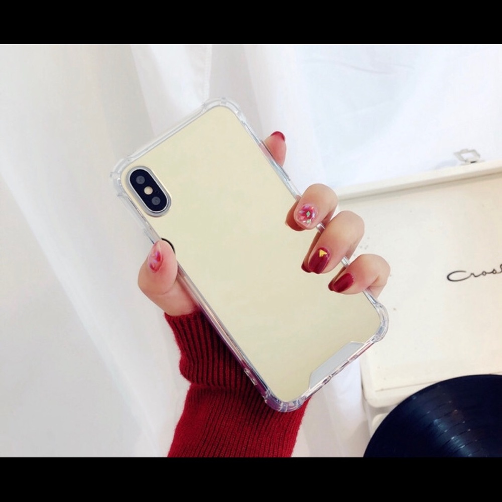 For iPhone X gold mirror case